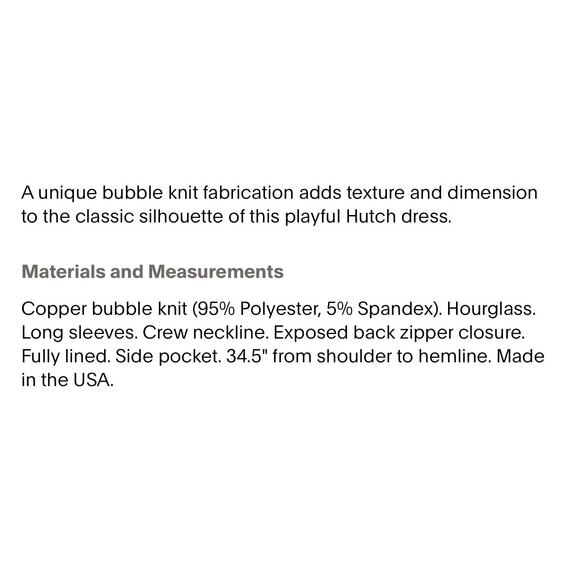 Hutch Copper Bubble Knit Lennon Dress 1X - Picture 6 of 12